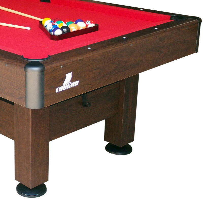 Cougar Saphir 6ft Pooltafel bruin/rood | Inclusief accessoires