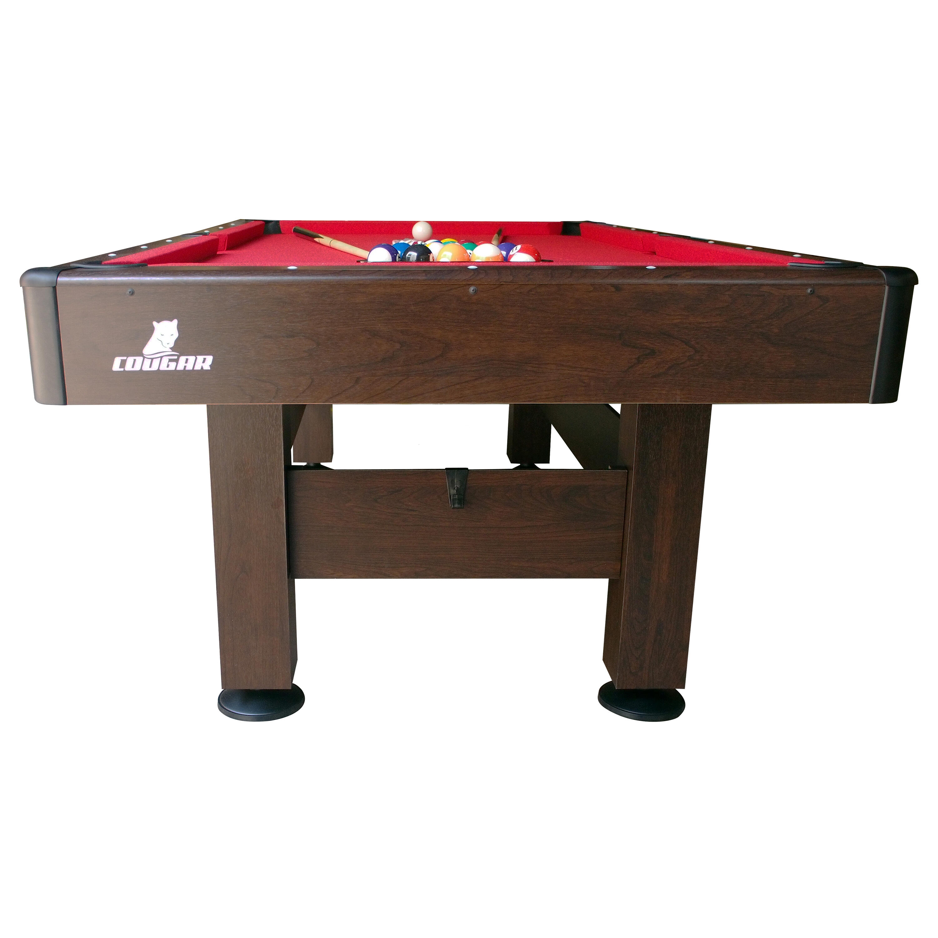 Cougar Saphir 6ft Pooltafel bruin/rood | Inclusief accessoires 2/7