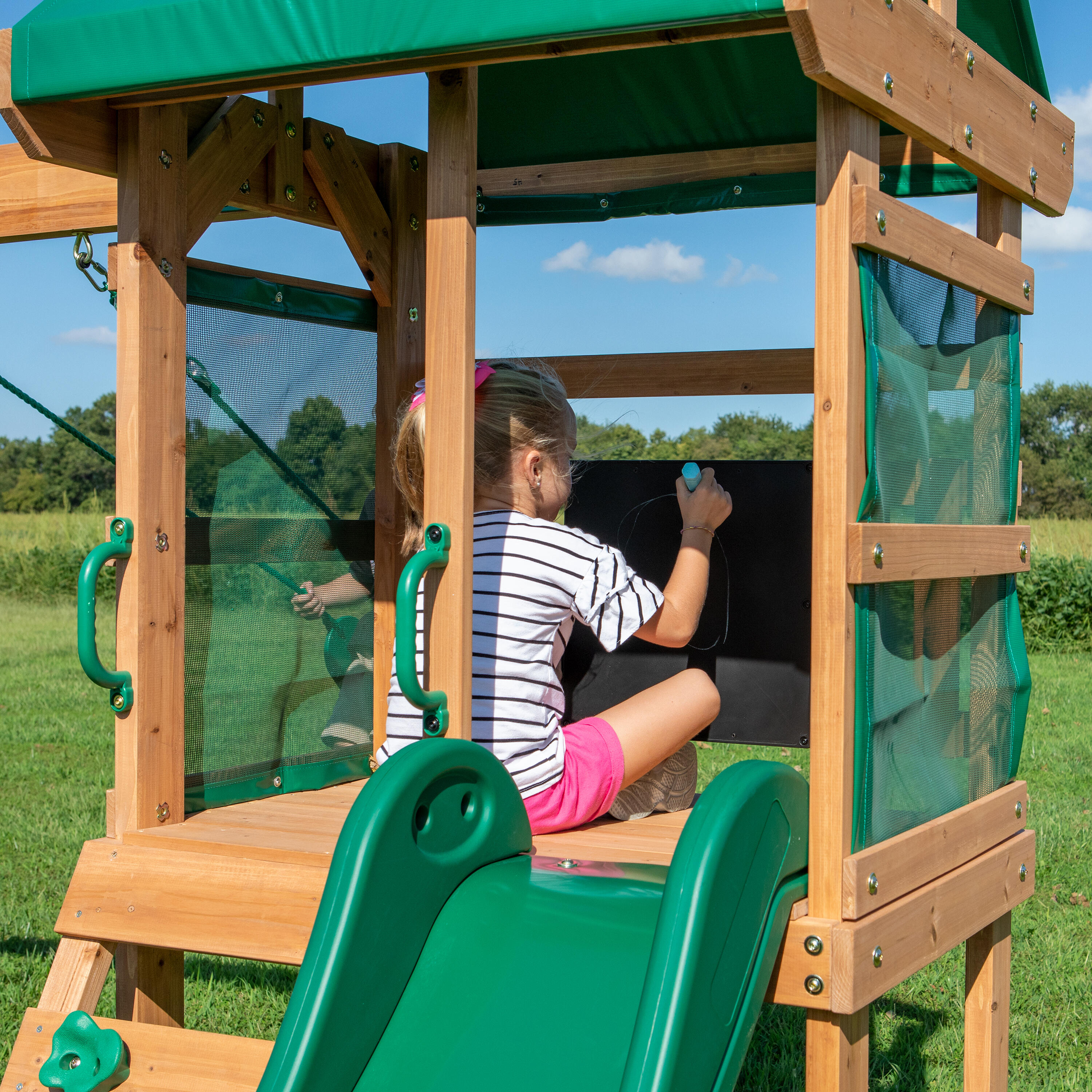 Parque Infantil de madera con columpios y tobogán, Buckley Hill 7/7