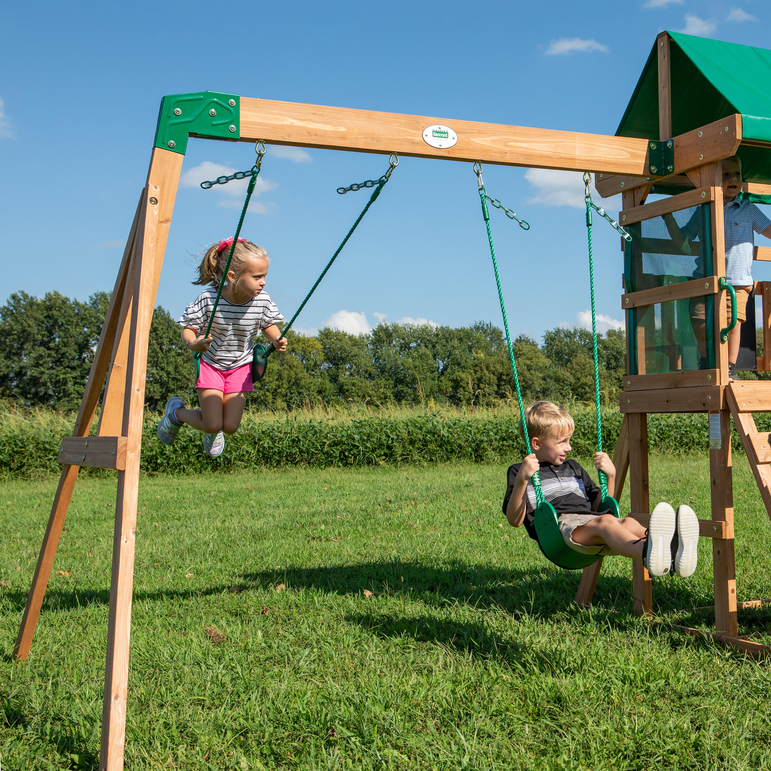Parque Infantil de madera con columpios y tobogán, Buckley Hill 6/7