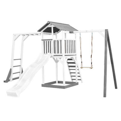 Struttura arrampicata Beach Tower grigia altalena scaletta scivolo blu