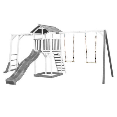 Struttura arrampicata Beach Tower scaletta 2 altalene scivolo viola