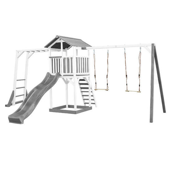 Struttura arrampicata Beach Tower scaletta 2 altalene scivolo viola