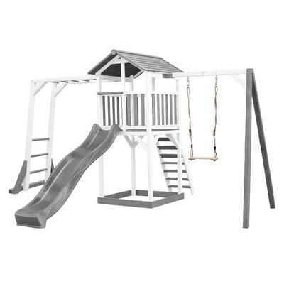 Struttura arrampicata Beach Tower grigia altalena scaletta scivolo blu