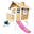 AXI Robin Maisonnette de jardin Marron/Blanc, Toboggan Violet, Bois FSC