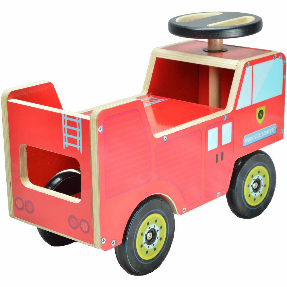 Kids Wooden Ride on Fire Engine 3/7