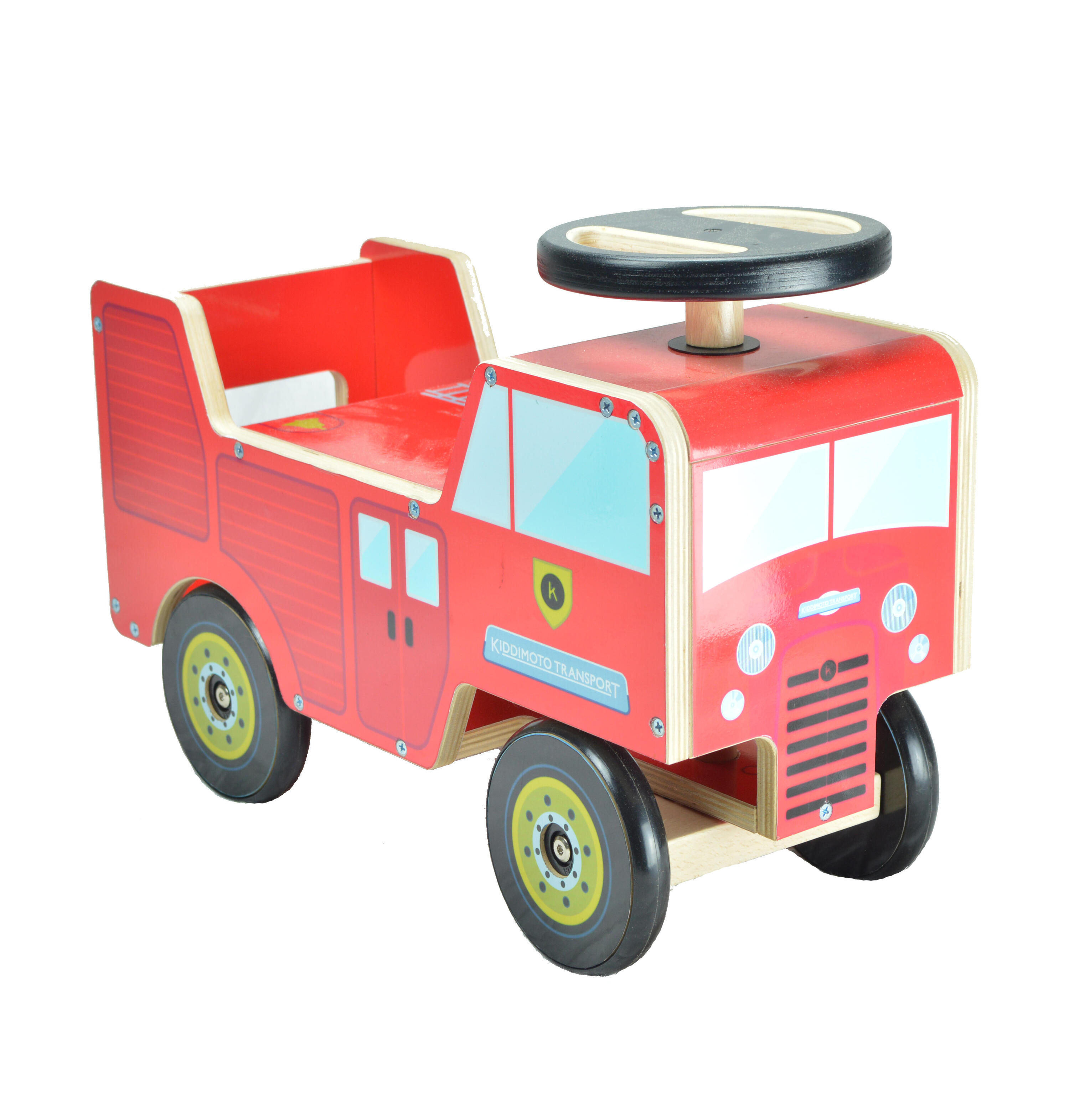 KIDDIMOTO Kids Wooden Ride on Fire Engine