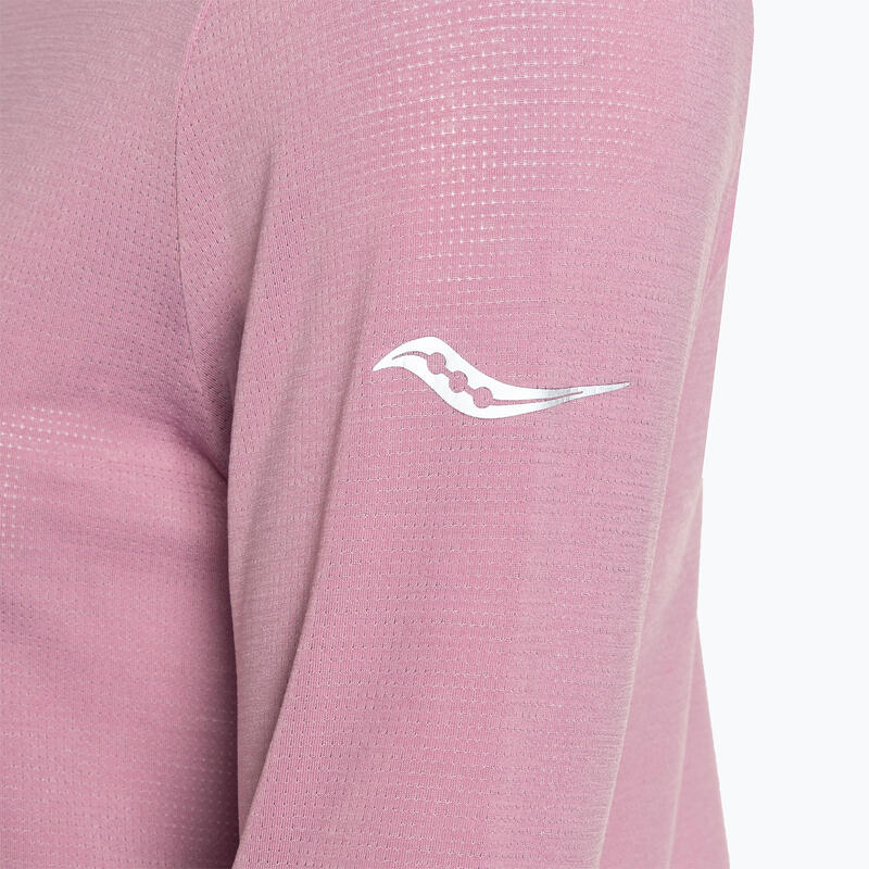 Tricou Saucony Stopwatch pentru alergare cu mânecă lungă pentru femei