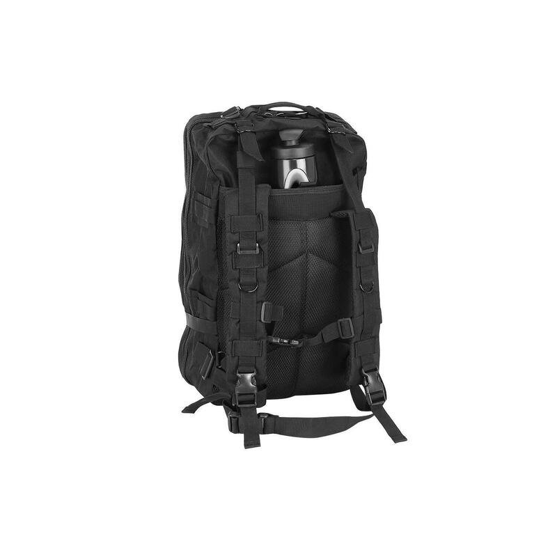 Rucsac tactic, 5 compartimente,  600D, negru, 38 L, 37x29x55 cm, Isotrade