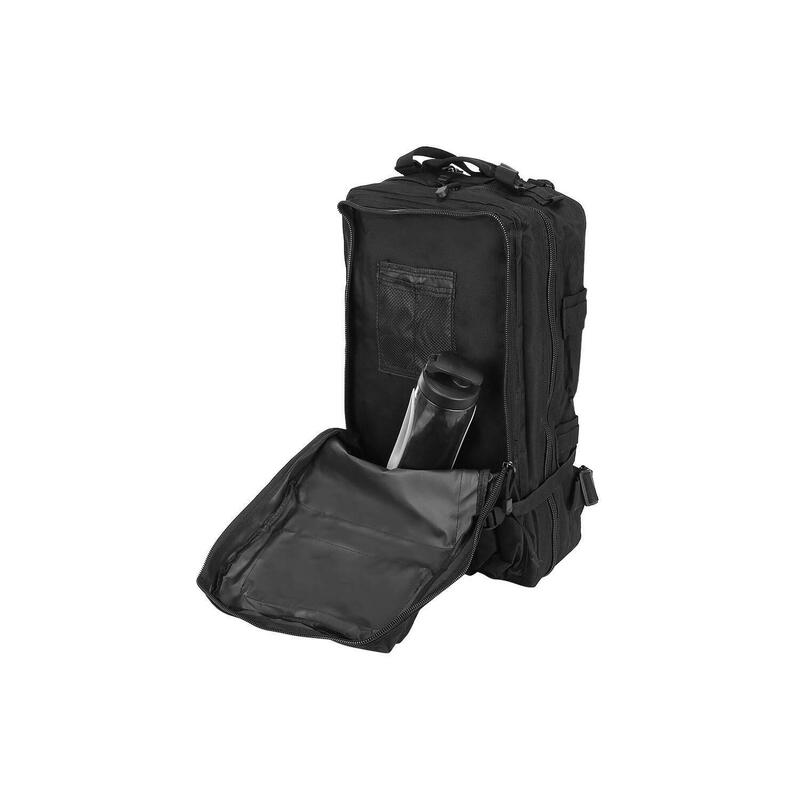 Rucsac tactic, 5 compartimente,  600D, negru, 38 L, 37x29x55 cm, Isotrade