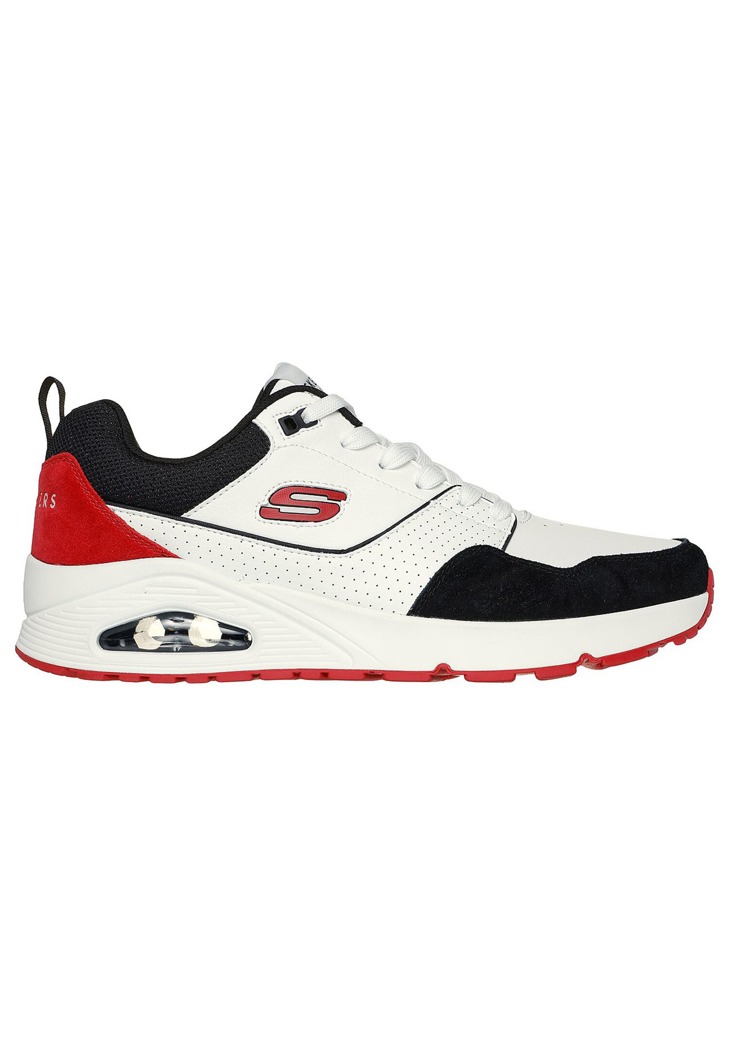Skechers Street Uno - Retro One Herren Sneakers 183020 Weiss Rot 6/7