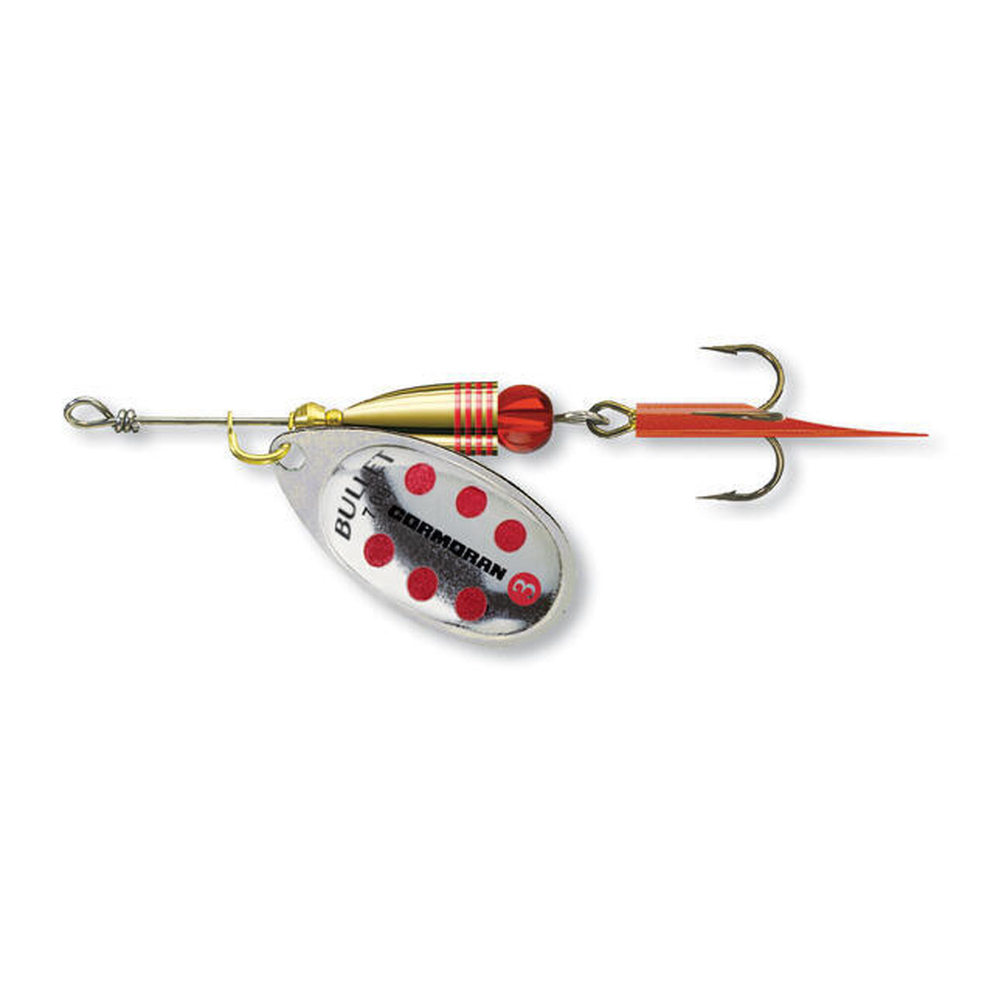 ROTATIVA CORMORAN BULLET NR.1, 3G SILVER ,  RED DOTS