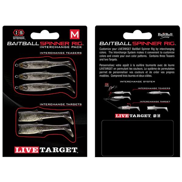 SPINNERBAIT LIVE TARGET MINNOW RI G,MEDIUM, 11 G, SMOKE, SILVER
