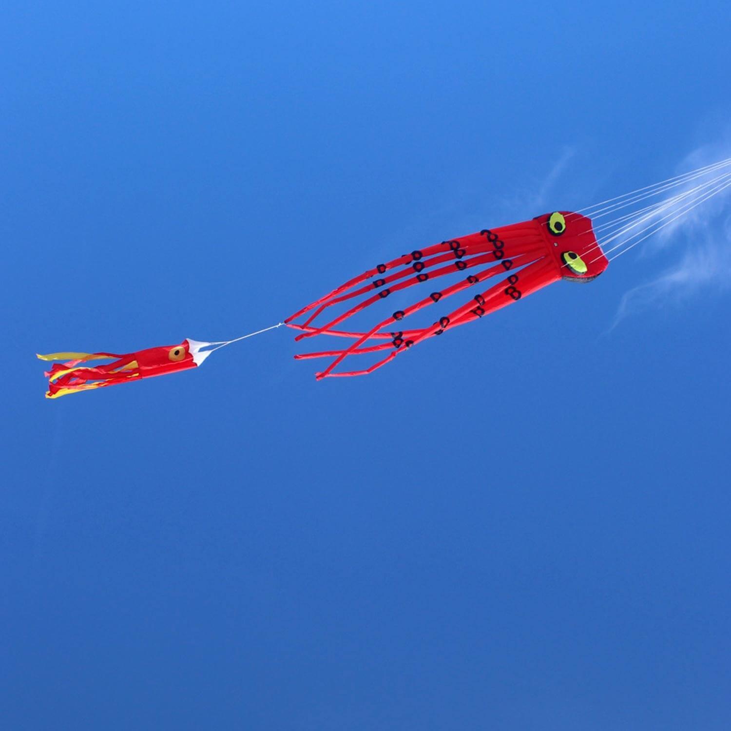 Cometa infantil Wolkensturmer Otto el Pulpo 160530 Roja 50 x 250 cm 3/6