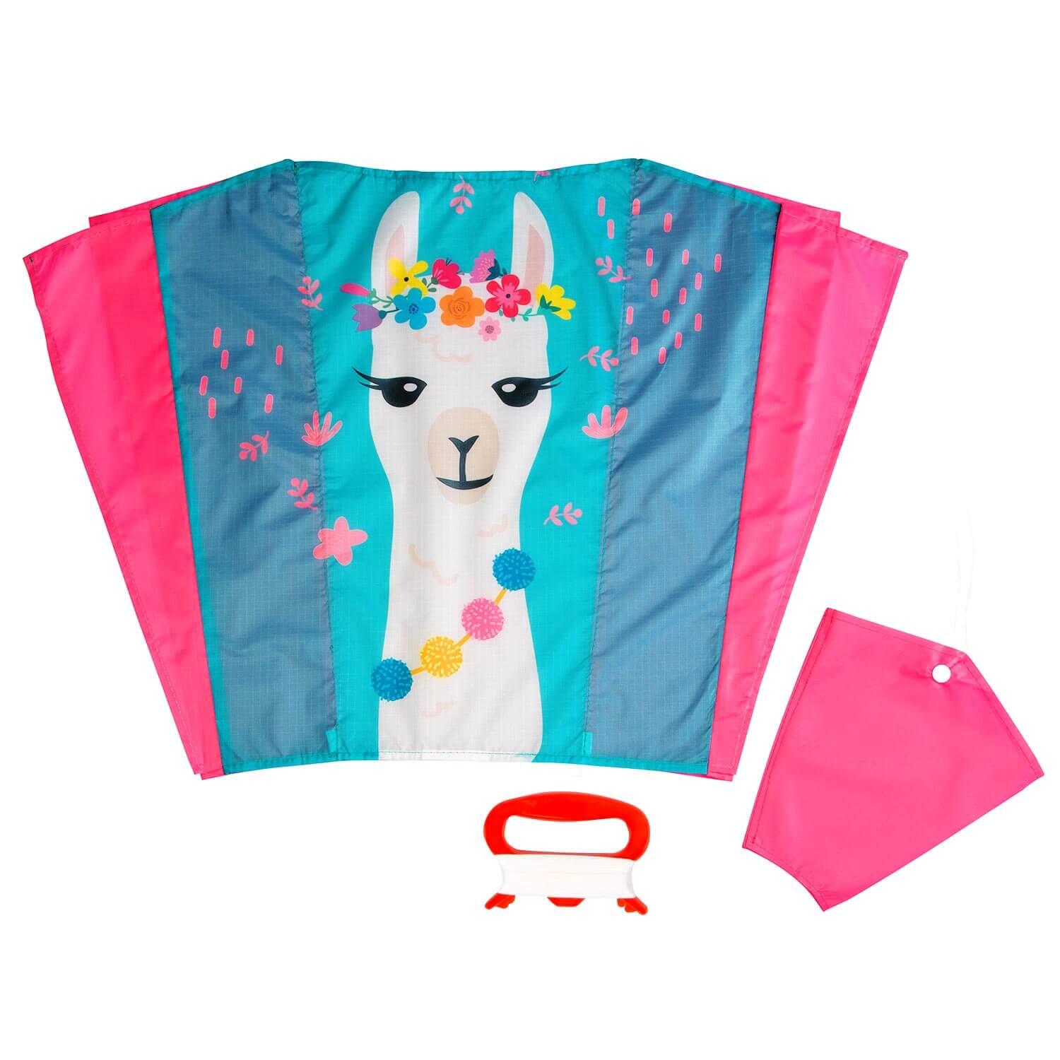 WOLKENSTÜRMER Kinderdrachen Sled Alpaka (pink-türkis), Einleiner - flugfertig inkl. Schnur