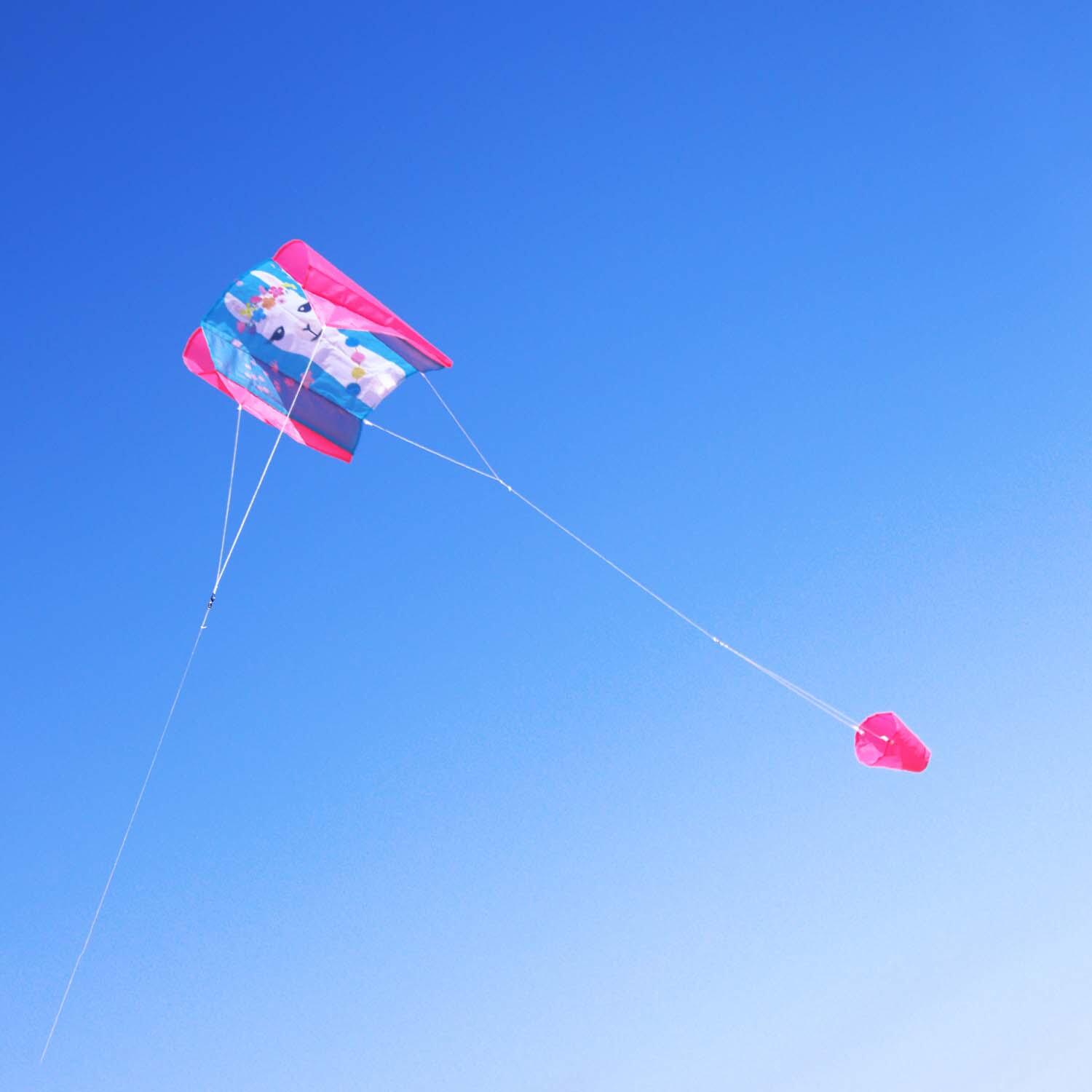 Kinderdrachen Sled Alpaka (pink-türkis), Einleiner - flugfertig inkl. Schnur 2/6