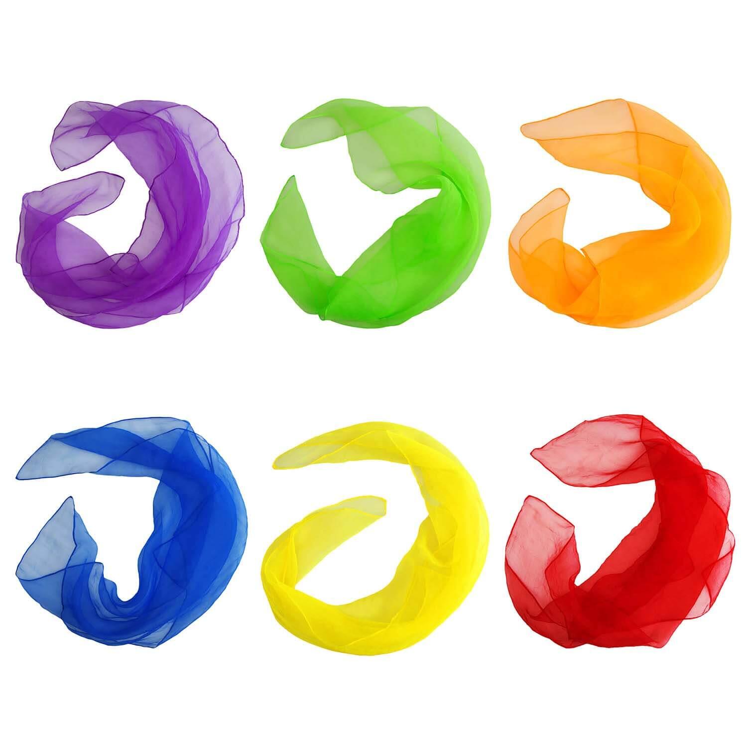 Jonglierset mit Jonglierbälle 5er Set und Jongliertücher 6er Set (60x60cm) 3/7