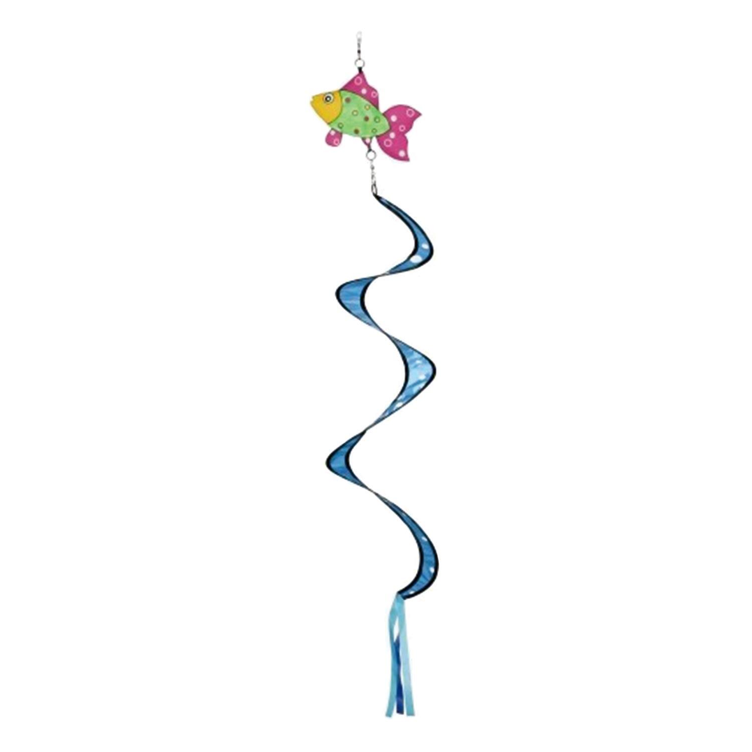 WOLKENSTÜRMER Windspiel Fisch 125cm (bunt) - maritimes Design für den Garten oder Balkon