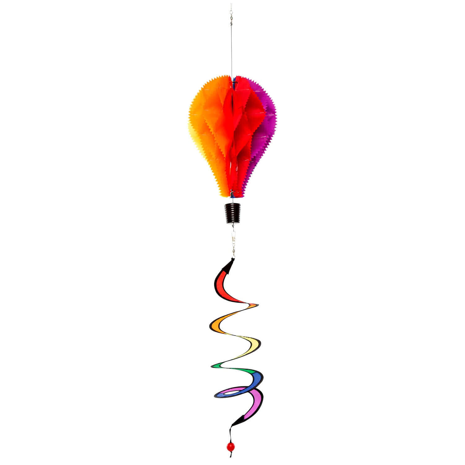 WOLKENSTÜRMER Windspiel Hot Air Balloon Twisted, Deko-Ballon mit kugelgelagertem Wirbel