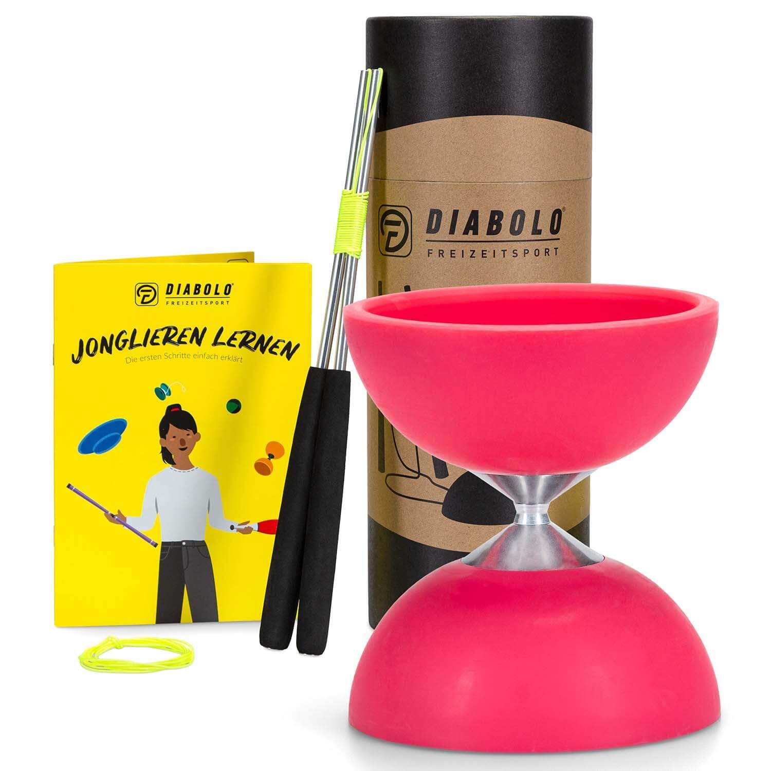 Jonglierset mit Diabolo Set Basic (pink) & Jonglierbälle 3er Set, Ø 62mm 2/7