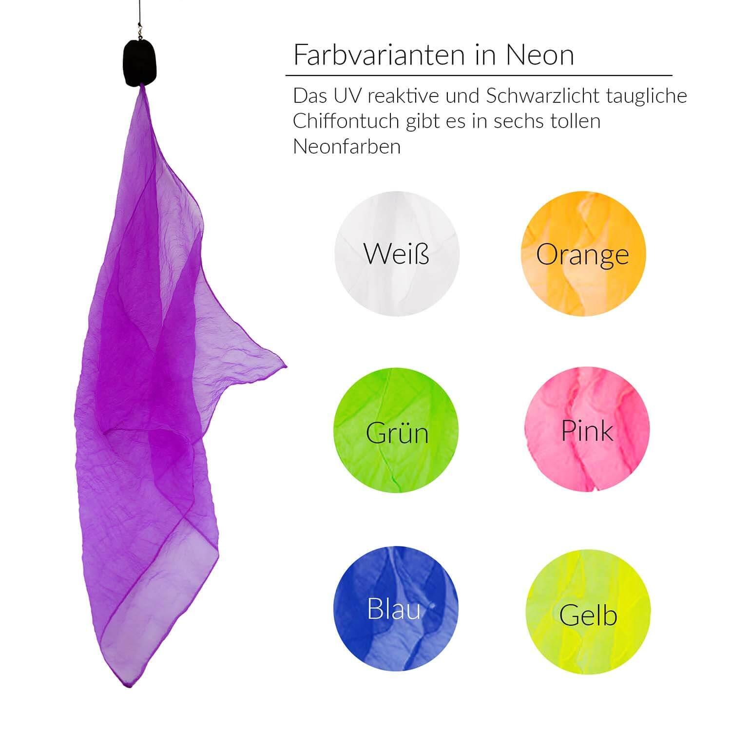Soft-Poi 40x40cm (uv lila) - Spiral Poi für Kinder mit kleinerem Schaltuch 5/6