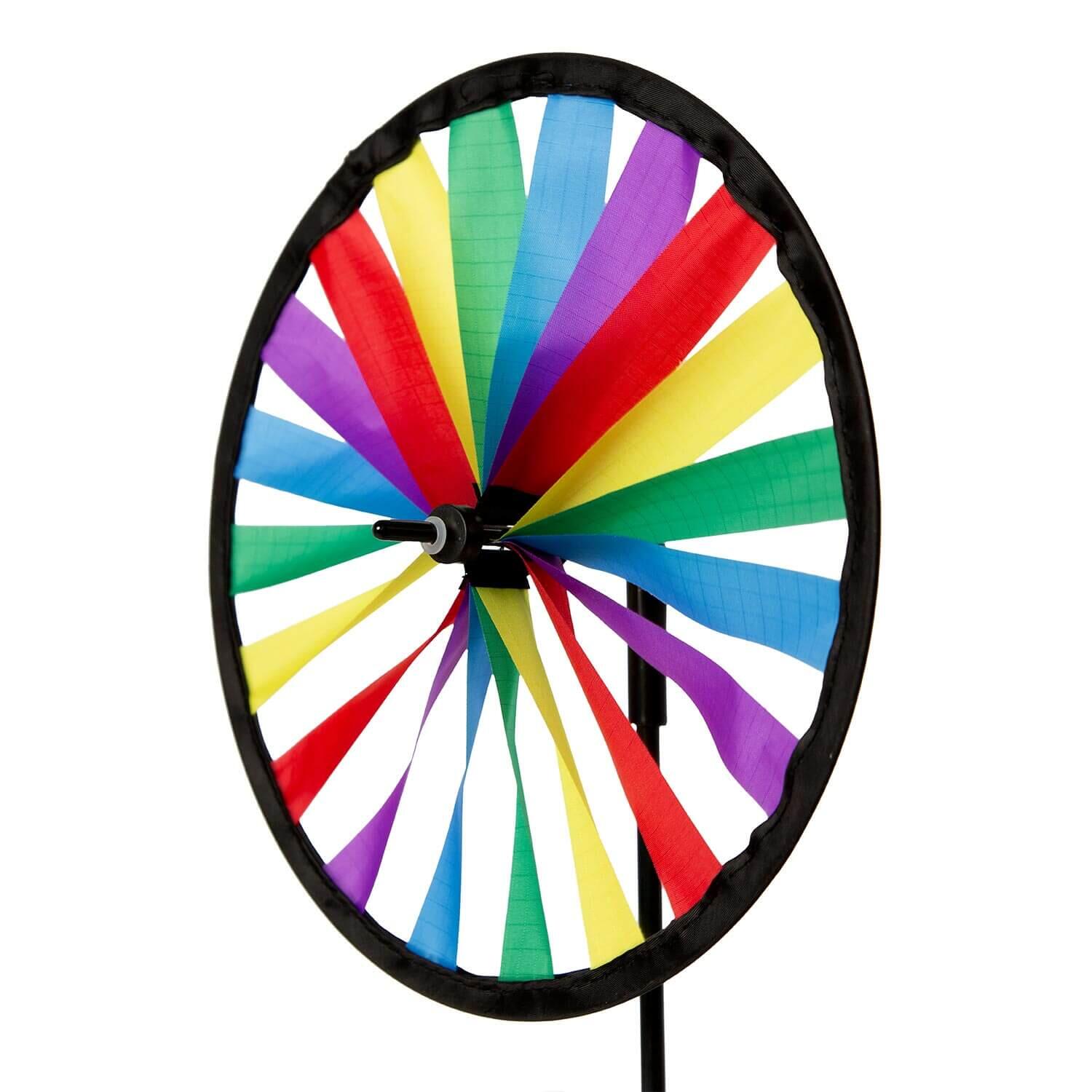Windspiel Windrad einzeln 20cm (bunt) - Deko-Chinarad für den Garten oder Balkon 2/2