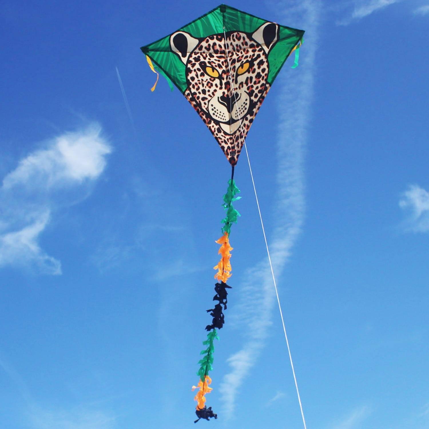 Kinderdrachen Eddy Leopard (bunt), Einleinerdrachen - flugfertig inkl. Schnur 3/7