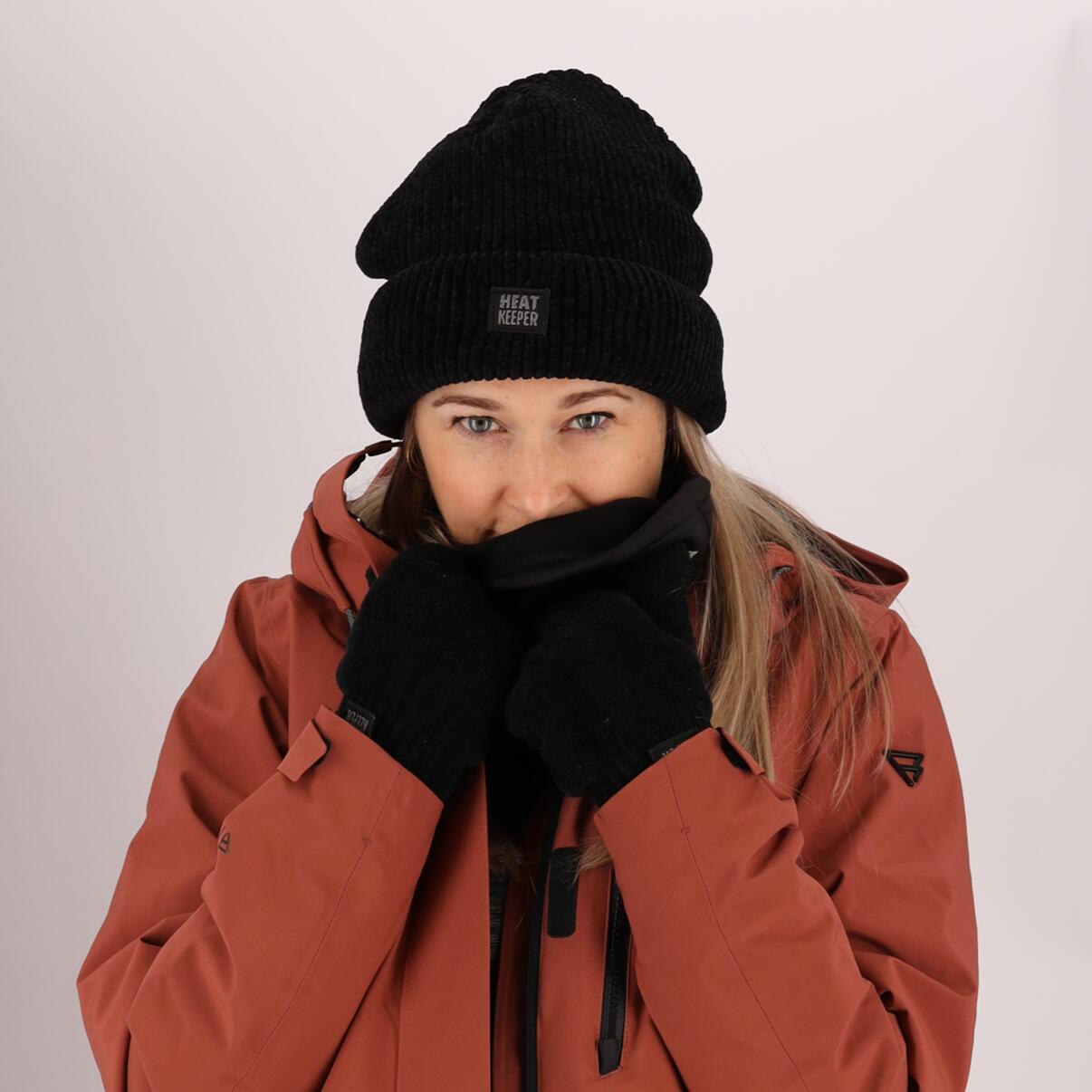 Heatkeeper - Thermo handschoenen chenille dames - Zwart - 1-Paar - Handschoenen 2/7