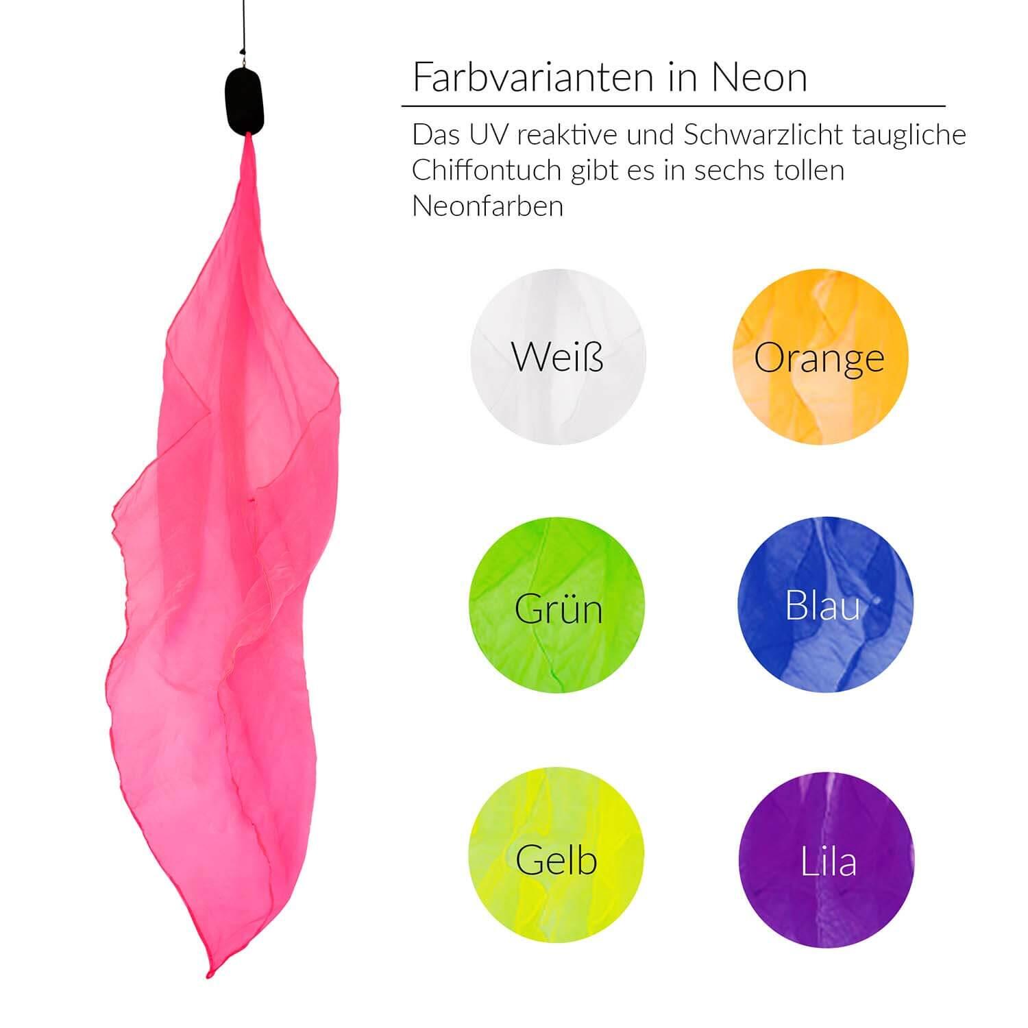 Soft-Poi 60x60cm (uv pink) - Spiral Poi für Kinder & Erwachsene 4/6