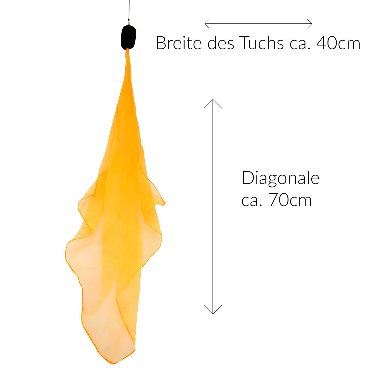 Soft-Poi 40x40cm (uv orange) - Spiral Poi für Kinder mit kleinerem Schaltuch 2/6