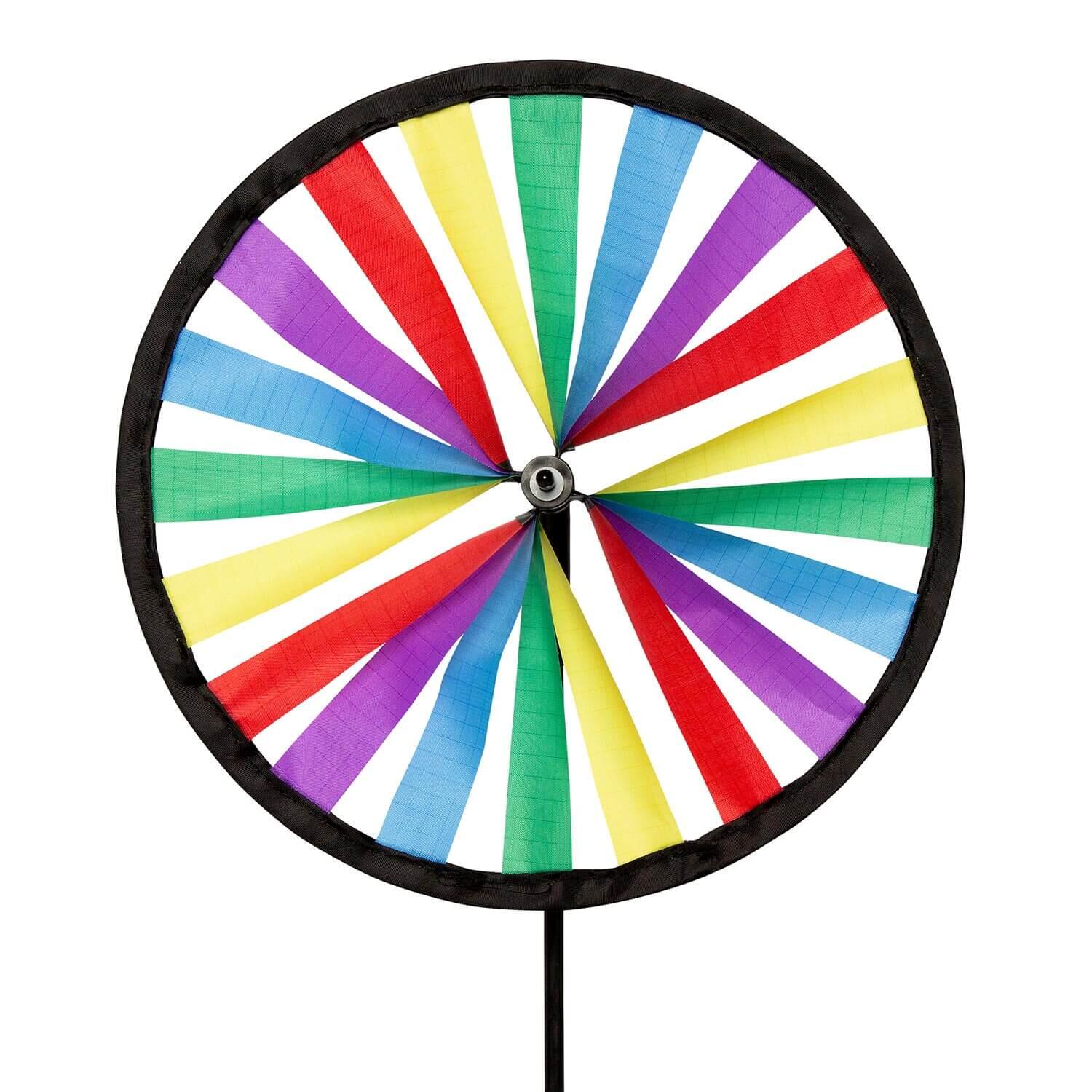 WOLKENSTÜRMER Windspiel Windrad einzeln 20cm (bunt) - Deko-Chinarad für den Garten oder Balkon