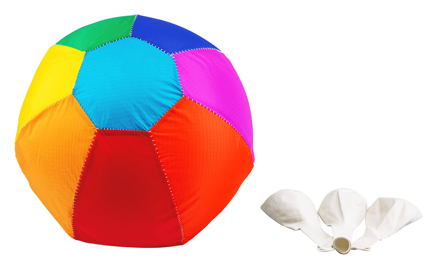 WOLKENSTÜRMER Pocketball Balu Regenbogen (bunt) in Größe S (24cm) - inkl. 3 Eratzballons