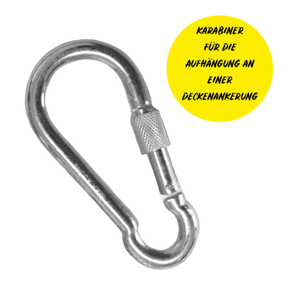 Vertikaltuch Triangel-Aufhängung (schwarz) mit Karabiner zur Montage 6/7
