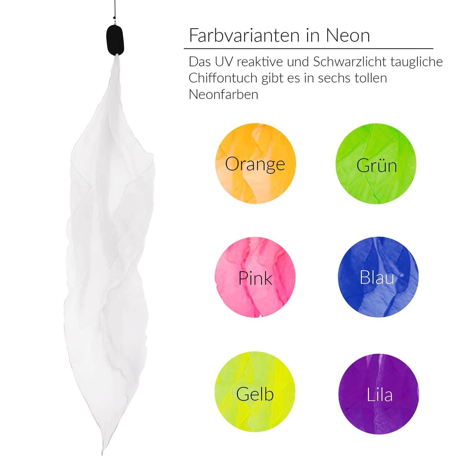 Soft-Poi 60x60cm (uv weiß) - Spiral Poi für Kinder & Erwachsene 4/6