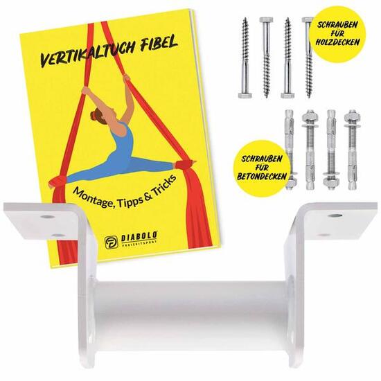 Vertikaltuch Deckenaufhängung (weiß) für Holz- oder Betondecken geeignet