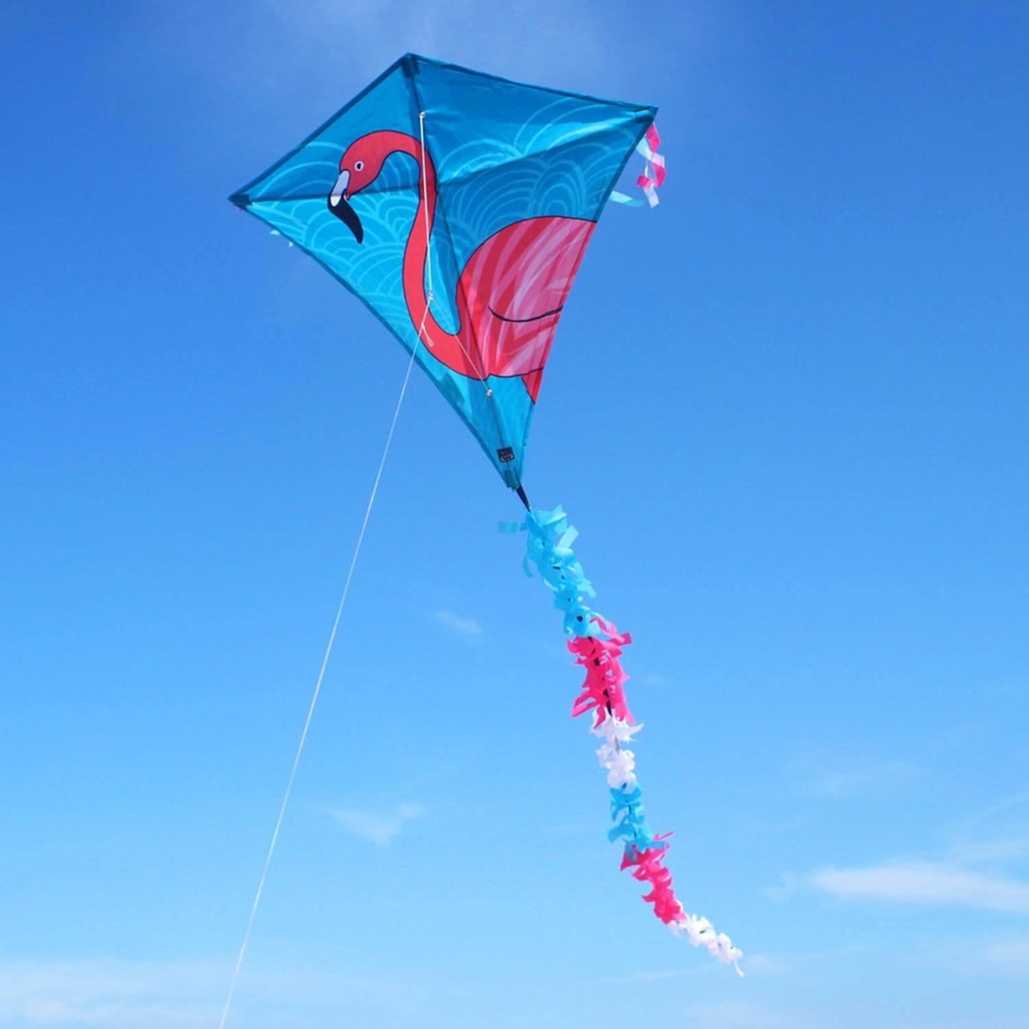 Kinderdrachen Eddy Flamingo (pink-türkis), Einleiner - flugfertig inkl. Schnur 3/7