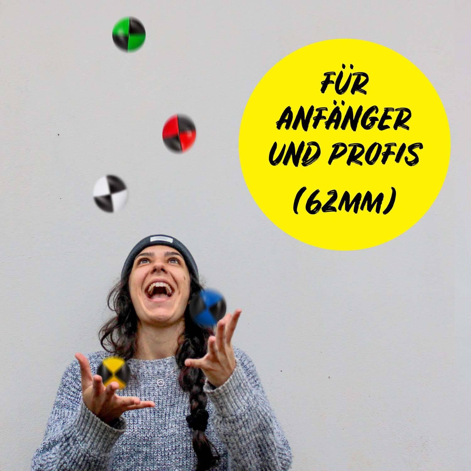 Jonglierbälle 5er Set (zweifarbig), Ø 62mm, 100g - Juggling Balls, Jonglierball 3/7