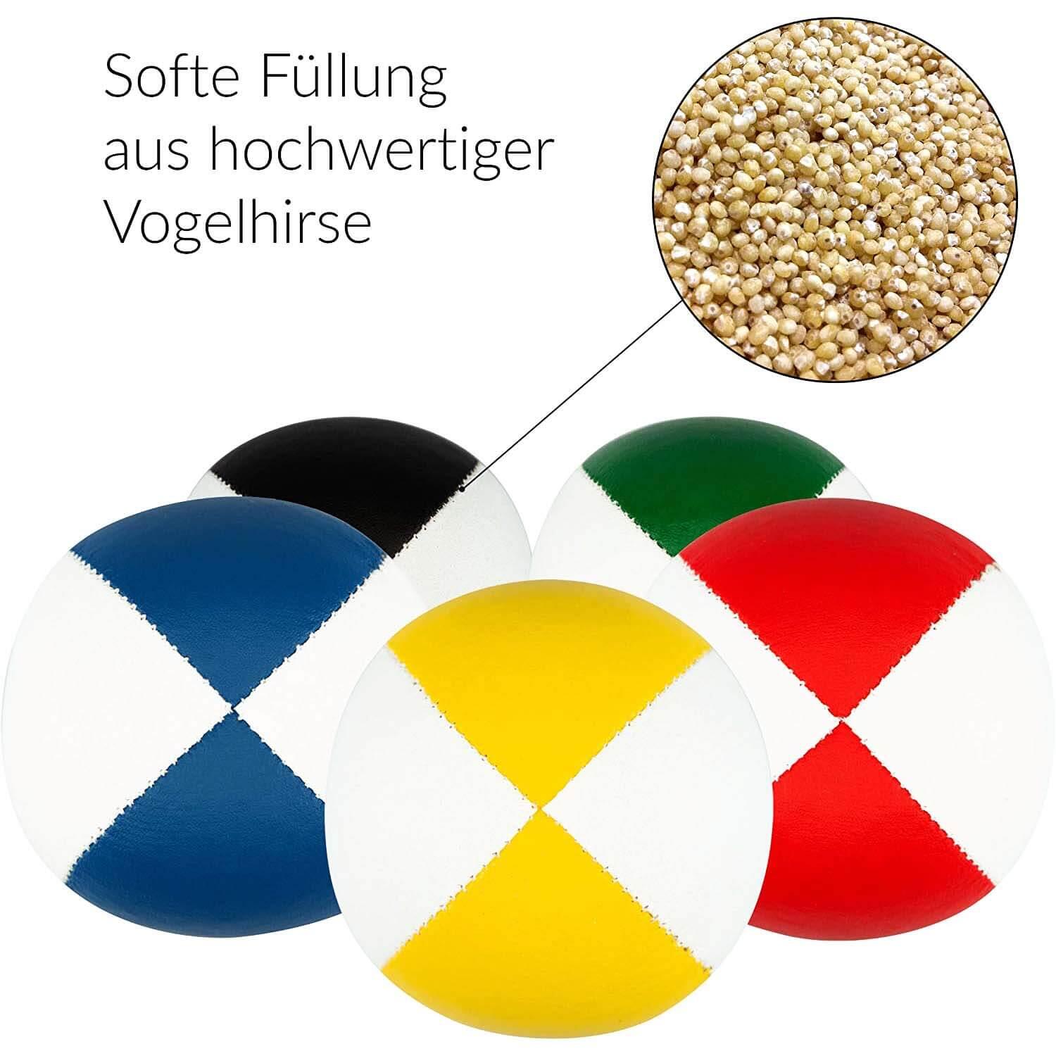 Jonglierbälle 5er Set (zweifarbig), Ø 67mm, 115g soft - Juggling Balls 5/7