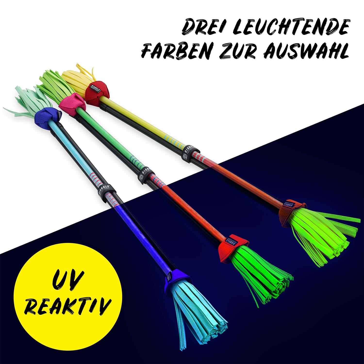 Flowerstick Pro (grün-pink) - Fiberglaskern & Fiberglas-Handstäbe, UV reaktiv 5/7