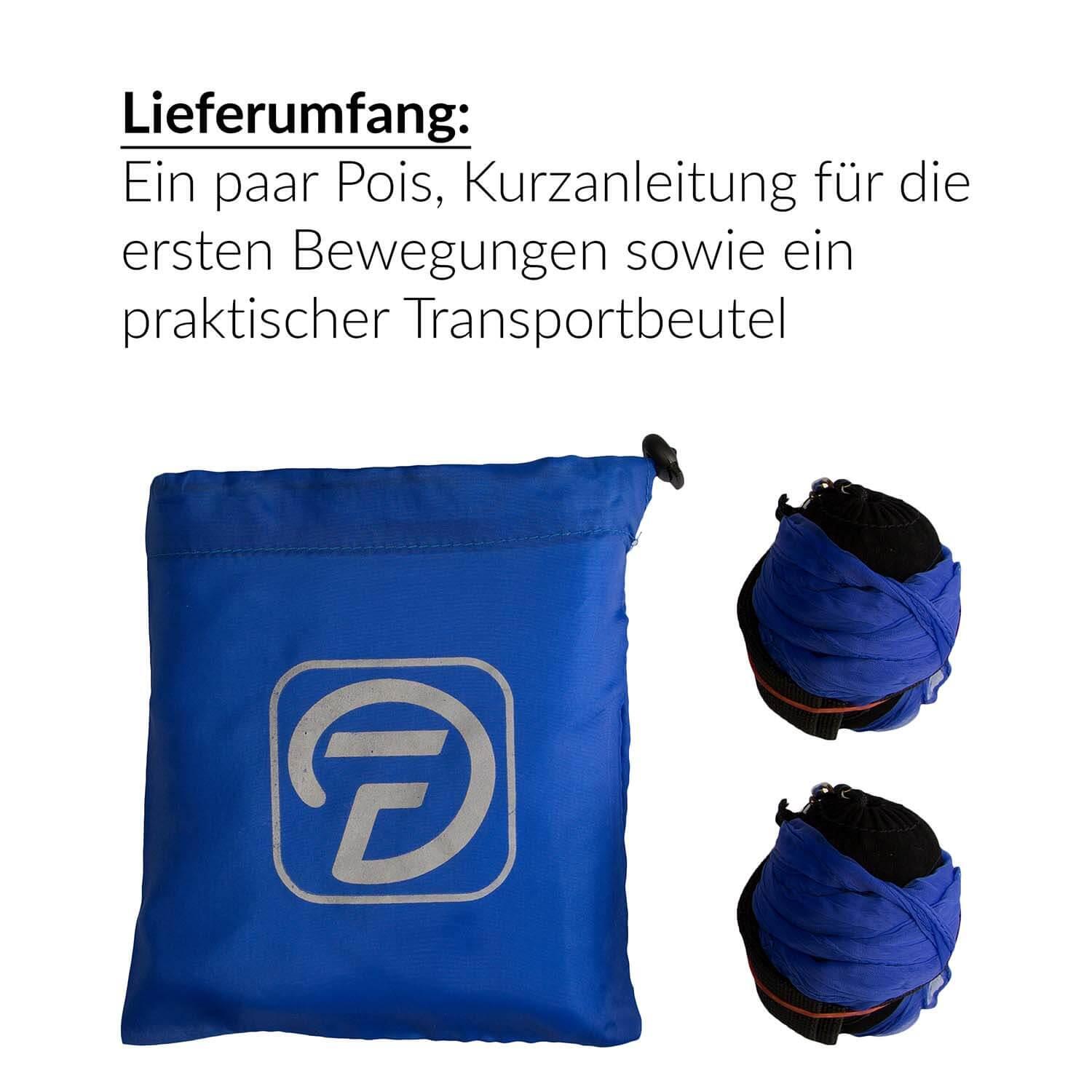 Soft-Poi 60x60cm (uv blau) - Spiral Poi für Kinder & Erwachsene 5/6