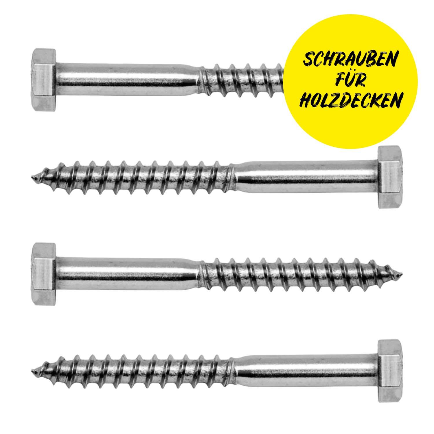 Vertikaltuch Deckenaufhängung (schwarz) für Holz- oder Betondecken geeignet 6/7