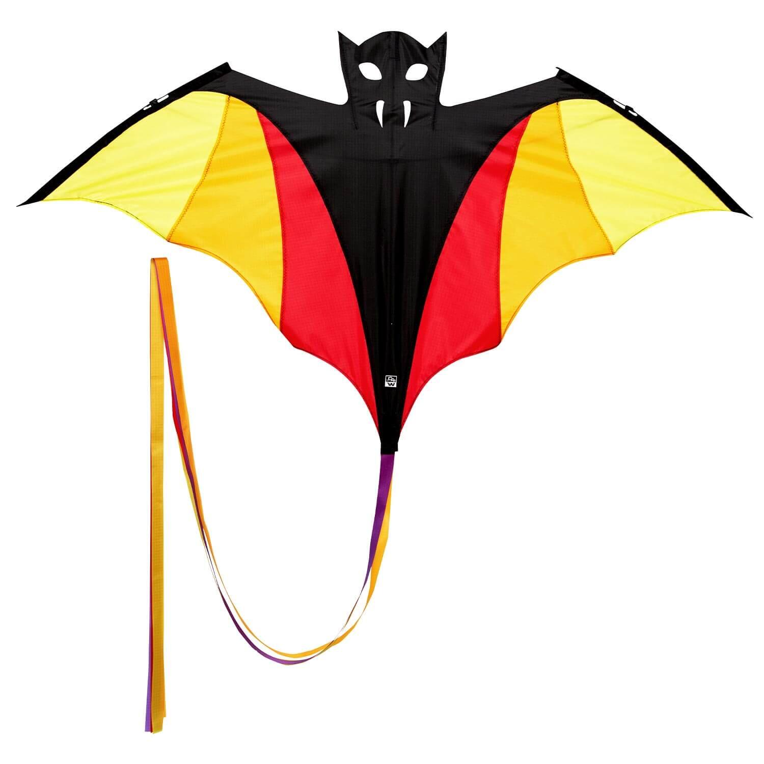WOLKENSTÜRMER Kinderdrachen Benny Fledermaus (bunt), Einleiner - flugfertig inkl. Schnur