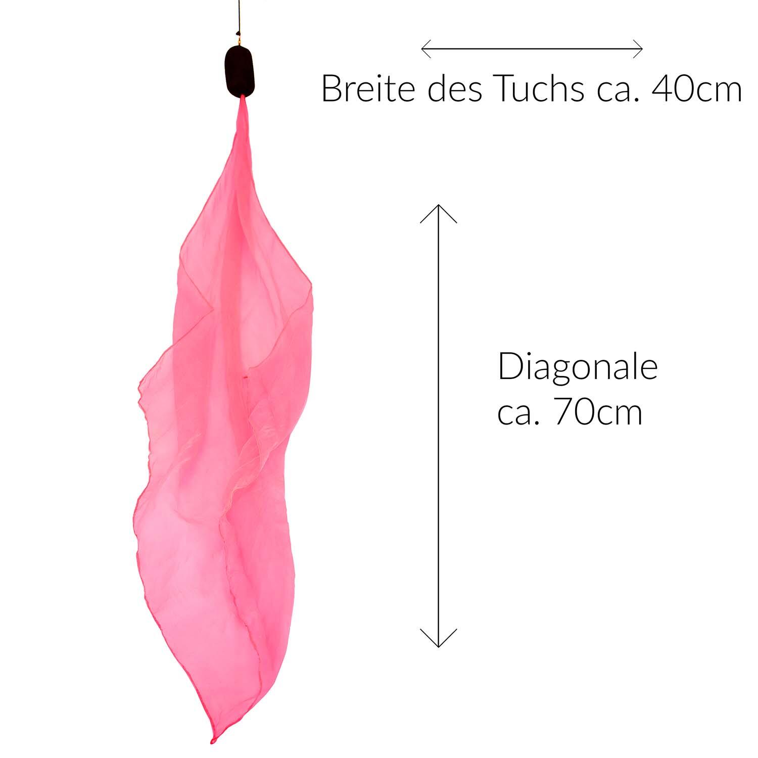 Soft-Poi 40x40cm (uv pink) - Spiral Poi für Kinder mit kleinerem Schaltuch 2/6