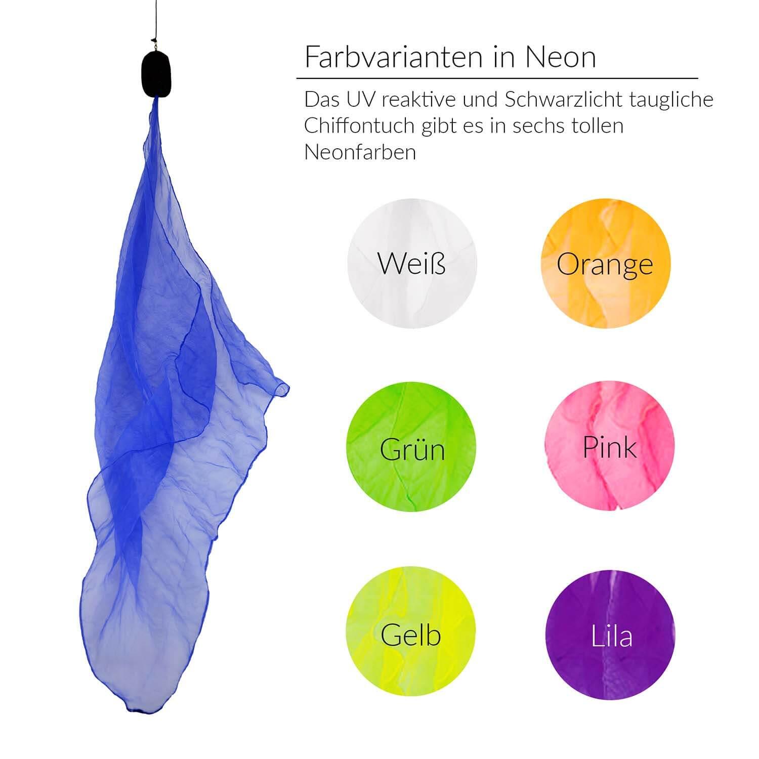 Soft-Poi 60x60cm (uv blau) - Spiral Poi für Kinder & Erwachsene 4/6
