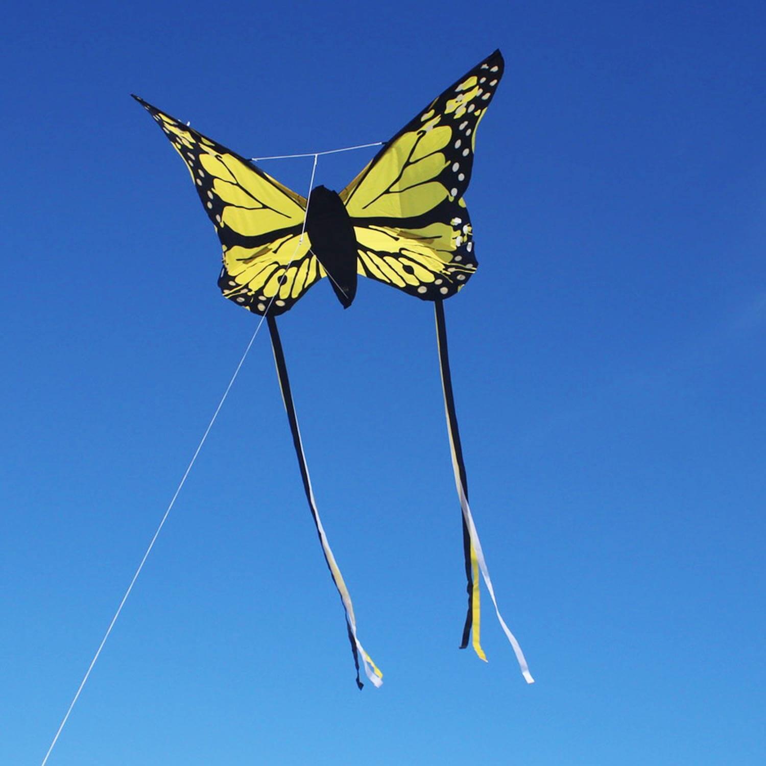 Kinderdrachen Bella Butterfly (gelb), Einleinerdrachen - flugfertig inkl. Schnur 3/7