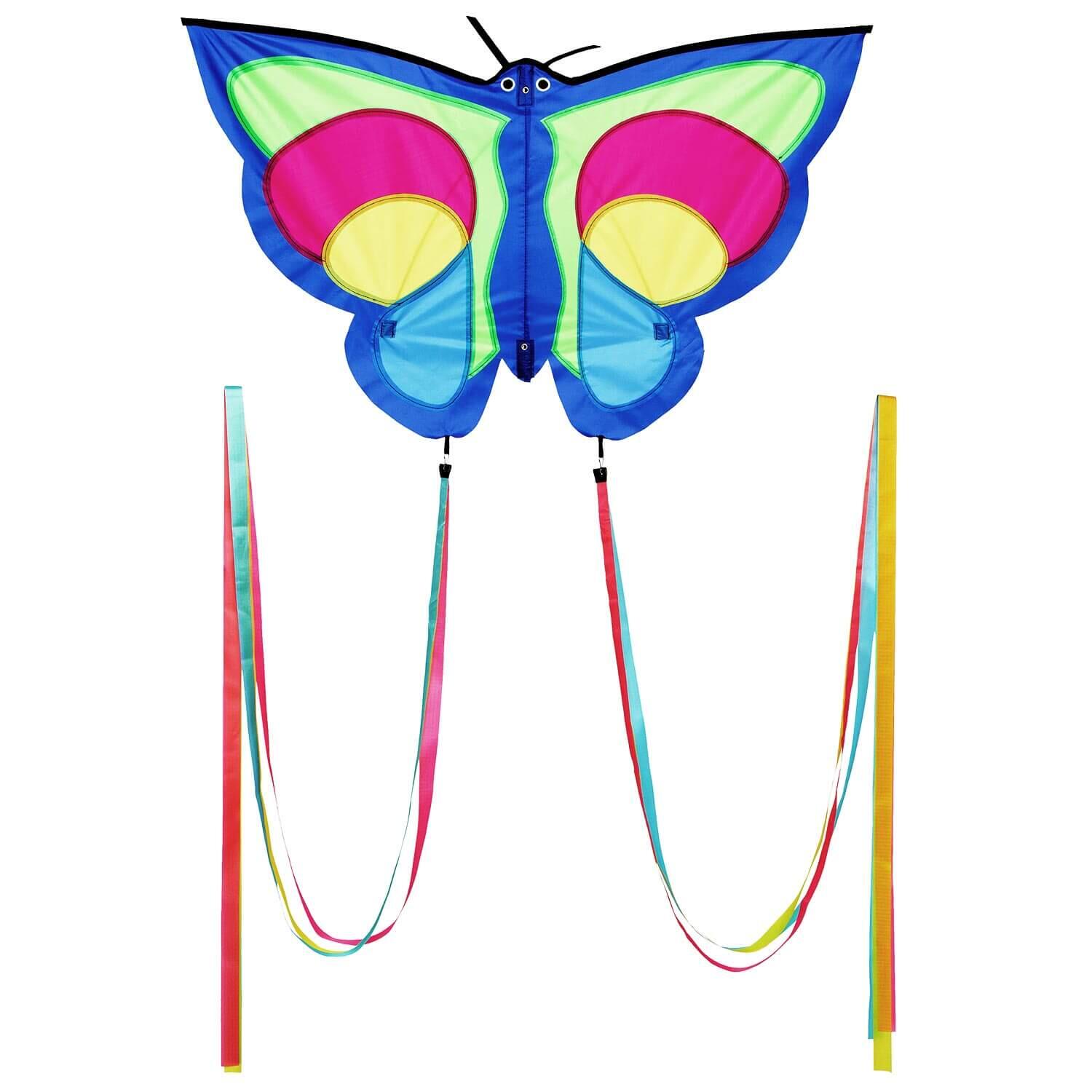 WOLKENSTÜRMER Kinderdrachen Betty Butterfly (bunt), Einleiner - flugfertig inkl. Schnur