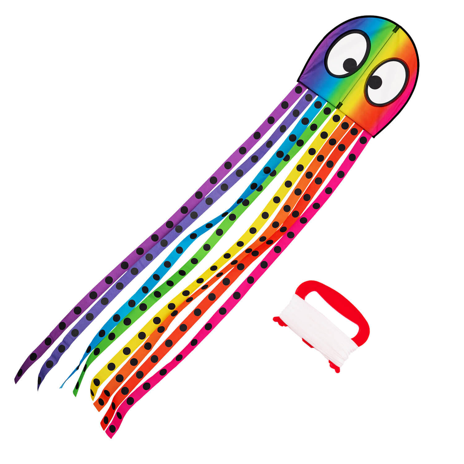 Kinderdrachen Olli Oktopus (regenbogen), Einleiner - flugfertig inkl. Schnur 3/7