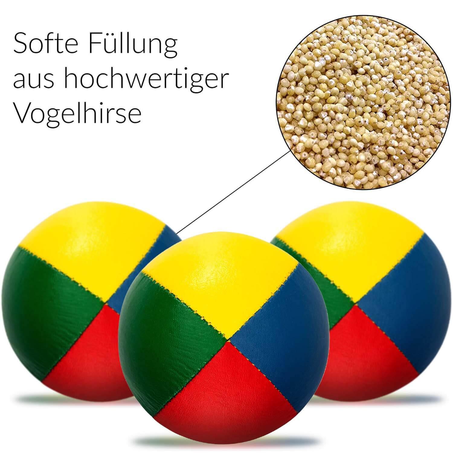 Jonglierbälle 3er Set (vierfarbig), Ø 67mm, 115g soft - Juggling Balls 5/6