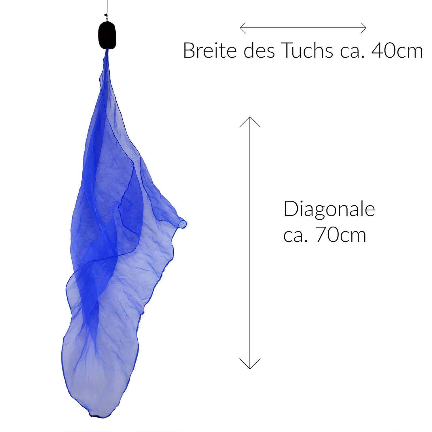 Soft-Poi 40x40cm (uv blau) - Spiral Poi für Kinder mit kleinerem Schaltuch 2/6