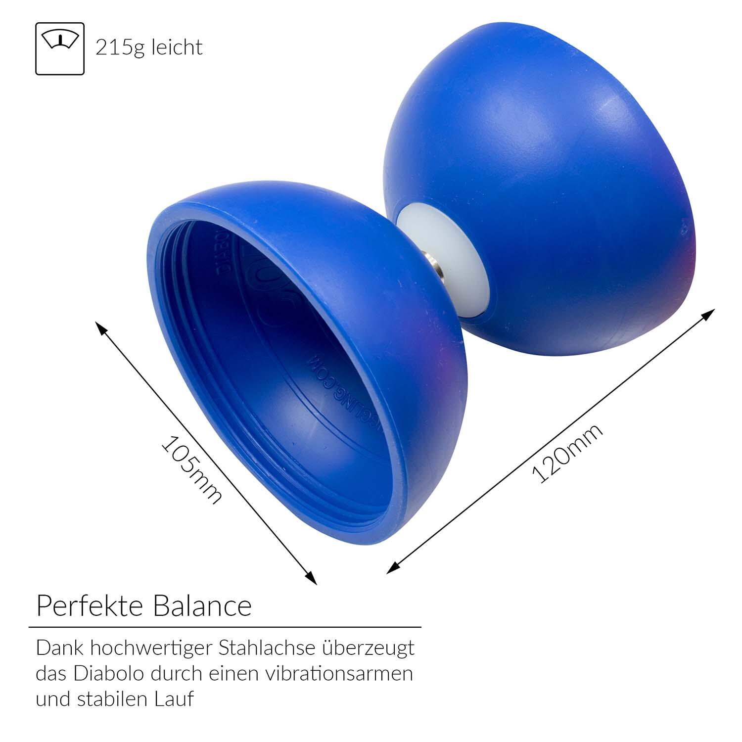 Diabolo Set mit PLAY Diabolo UV Comet (blau) - inkl. Handstäben & Ersatzschnur 2/7